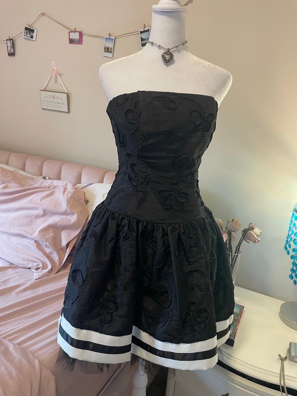 Jessica McClintock vintage black and white dress